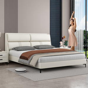 曲美家居床现代简约科技布1.8米主卧轻奢免洗双人床北欧布艺床1.5