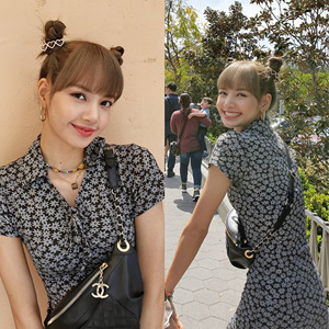 blackpink lisa泰国明星同款小个子碎花连衣裙2023夏季法式桔梗裙