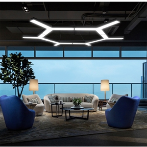 造型灯装饰灯简约展厅幼儿园商场舞蹈房现代台球室设计灯具六边形