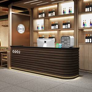 收银台餐饮店饭店吧台餐馆小吃火锅复古前台柜台店铺商用小型实木