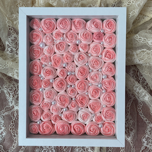 纸巾玫瑰花相框成品手工制作七夕情人节送男女朋友礼盒装生日礼物