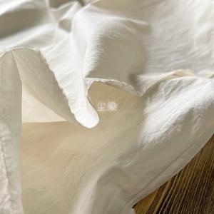 尘染设计洁白色特长绒棉高密棉布壹旧衬衫面料手工白裙子上衣布料