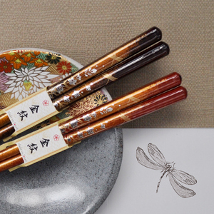 麦吉日本进口实木筷家用高档一人一筷日式尖头筷防滑情侣手工筷子