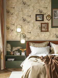 法式玫瑰蔷薇壁纸美式复古墙纸客厅电视背景墙布卧室床头定制壁画