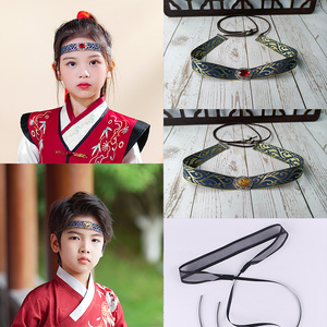 汉服束发带男童抹额头绳古风男孩眉心眉头飘带儿童发饰发带头饰女