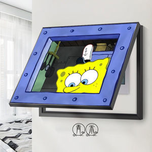 海绵宝宝派大星电表箱装饰画卡通弱电箱强电箱电闸配电箱遮挡挂画