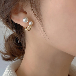 珍珠耳环2023年新款潮高级感小众999纯银针耳钉养耳洞防过敏耳饰