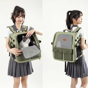 猫包外出便携双肩背包大容量携带夏季猫咪手提帆布书包猫袋高颜值