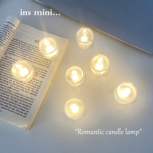 ins风仿真mini蜡烛灯可爱少女心氛围灯卧室睡眠灯房间浪漫拍照灯
