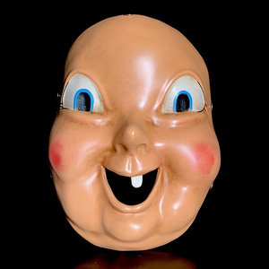 树脂忌日快乐面具鬼脸小丑面具cos恐怖微笑万圣节装饰道具yr