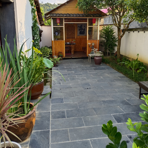 青石板庭院花园院子复古室外铺路防滑别墅广场天然文化石踏步地砖