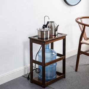 高档茶烧水台壶一体小茶柜具茶木茶车实茶桌边水桶茶架茶水柜竹制