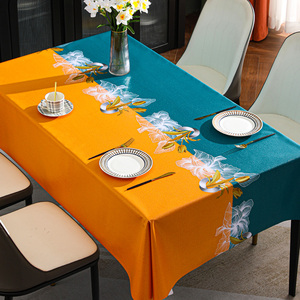 桌布防水防油免洗防烫长方形酒店欧式茶几台布餐桌布桌垫家用布艺