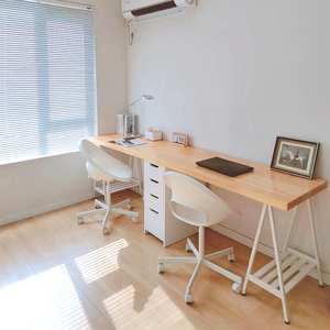 办公桌靠墙带柜