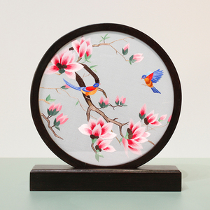 开封汴绣旅游纪念品中国风特色礼品送老外苏绣双面绣摆件刺绣台屏