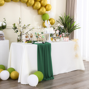 ins白色简约现代高级感桌布加厚双面缎台布茶歇摆台布甜品台桌布