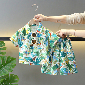 男童夏装衬衫套装夏威夷沙滩服亲子旅游穿搭宝宝夏季衣服儿童夏款