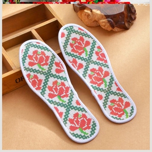 新款手纳垫底鞋垫女十字绣没绣的手工刺绣自己p秀半成绣纯手缝工