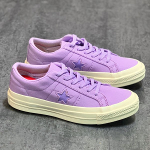 官方匡威one star木村一星帝王紫低帮翻毛皮复古休闲男女同款板鞋