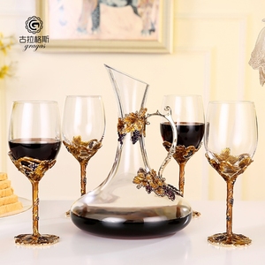 水晶玻璃红酒杯套装高级家用创意个性高脚杯红酒醒酒器酒具礼盒装