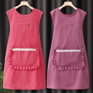 家用围裙坎肩2022新款厨房做饭透气冬季女围腰罩衣网红同款工作服