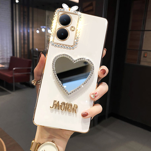 适用于oppoa2手机壳全包镜头防摔保护套pjb110新女款镶钻化妆镜软壳