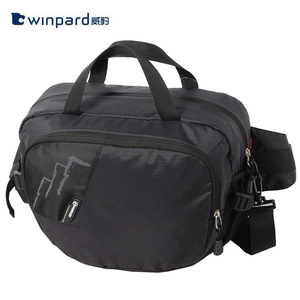 WINPARD/威豹男士户外运动纯色单肩斜挎包女士休闲手提包旅游腰包