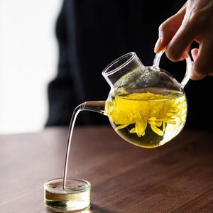 耐热透明养生小茶壶带盖绿茶壶花茶绿功夫带把玻璃耐高温自带过滤