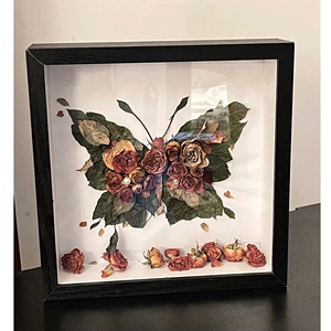 干花实木相框手工diy材料玫瑰花保存立体中空高级感装饰创意礼物