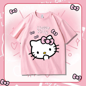 hellokitty联名t恤女短袖纯棉凯蒂猫夏季三丽鸥女孩kt猫衣服可爱