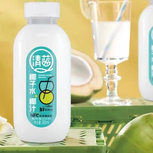 清蓝椰子水椰汁正宗生榨椰子汁nfc鲜椰汁380ML新鲜植物奶瓶装整箱