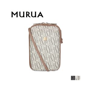日本直邮MURUA 包 纤薄手拿包智能手机肩脑女式黑色米色 MR-B1155