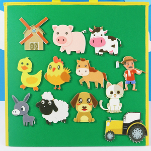 老麦克唐纳有个农场毛毡教具英语幼儿园围裙剧道具王老先生有块地