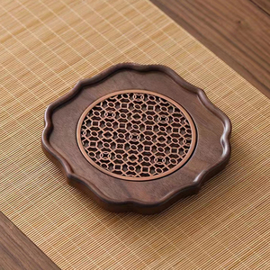 黑胡桃整板实木壶承托盘茶盘干泡盘日式创意复古壶垫紫砂壶垫
