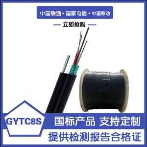 架空光缆GYTC8S-4/6/8/12/16/24/48/72/96/144芯室外单模铠装光纤