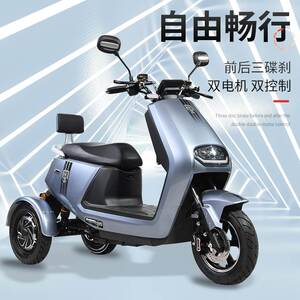 三辉电动三轮车接送孩子成人家用小型代步车外卖爬坡电动车不倒翁