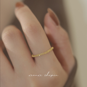 软链条波光粼粼戒指女轻奢高级感时尚百搭钛钢不掉色指环叠戴素圈