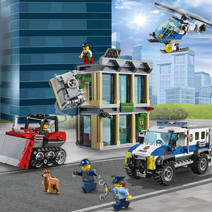 乐高city城市系列警察推土机抢银行飞机拼装玩具积木