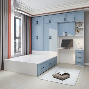 榻榻米床衣柜一体组合储物收纳卧室1.5m单人床抽屉床小户型多功能