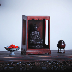 印度小叶紫檀佛龛观音供台神台神龛供红木质家用佛柜财神房子8435