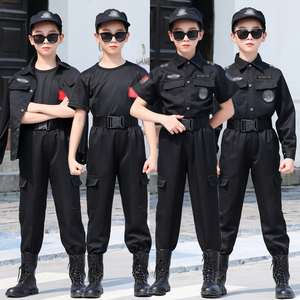 儿童特警服套装小孩警察衣服幼儿园军人特种兵装备角色扮演警官服