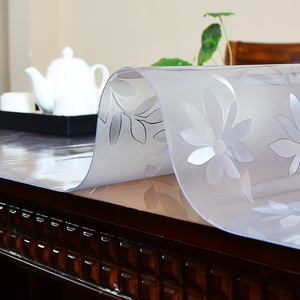 桌面垫子透明玻璃水晶板塑料桌布印花长方形家用胶皮pvc桌垫定制