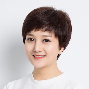 假发女短发中年妈妈头发少中老年短直发真人发丝全头套式自然