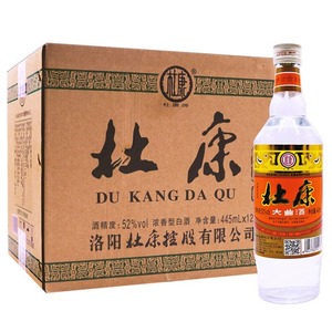 杜康大曲酒 河南洛阳总厂生产 52度浓香型白酒 口粮酒 445ml*12瓶
