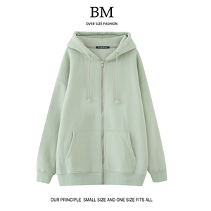 BM Fashion赵露思杨幂同款bm外套卫衣女休闲连帽春秋宽松薄款开衫