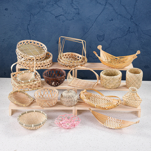 日料刺身摆盘装饰迷你篮子日式烤肉拼盘竹编篮子摆件海鲜姿造道具