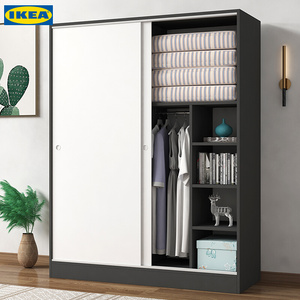 ikea宜家推拉门衣柜家用卧室用简易组装小型收纳储物柜子实木衣橱