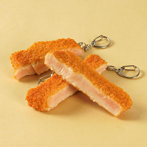 炸鸡排食物模型日本食物钥匙扣挂件祈福小礼物仿真炸猪排