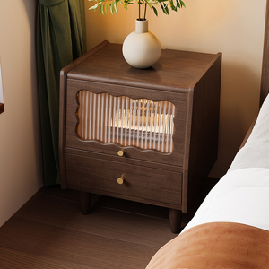 全实木床头柜简约现代床边卧室迷你整装新中式原木小型收纳储物柜