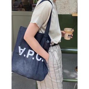 A.P.C. 代購APC Laure tote牛仔帆布包單肩包logo背包經典